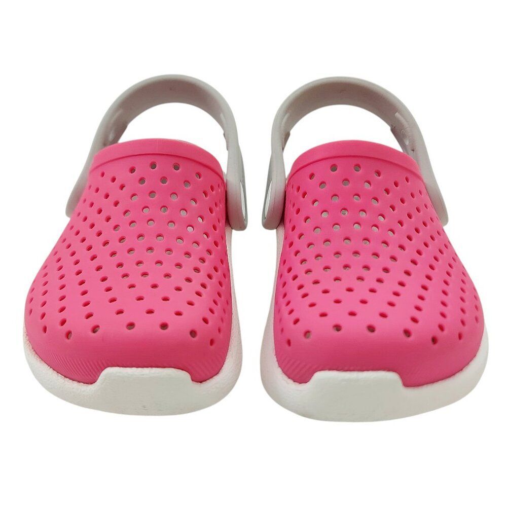 Crocs Literide Clogs Sandals Little Kids 6 Pink White - Picture 7 of 11